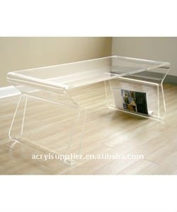 Clear white Acrylic dining table & acrylic nightstand table