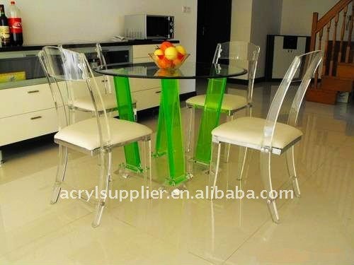 restaurant dining acrylic console desk with chairs