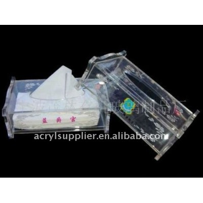 Transparant environmental clear acrylic napkin tissue box