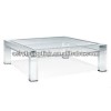 Transparent clear acrylic coffee table for office