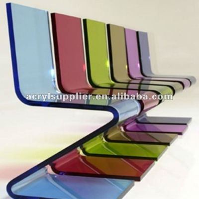 2012 new-designed Z shape colored acrylic chairs