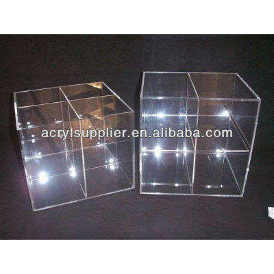 acrylic clear square box with lip