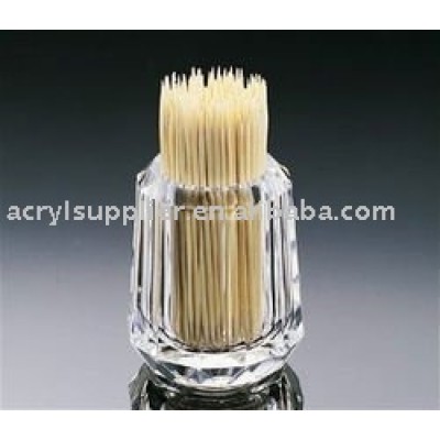 Clear Acrylic Plastic Faceted Toothpick Holders