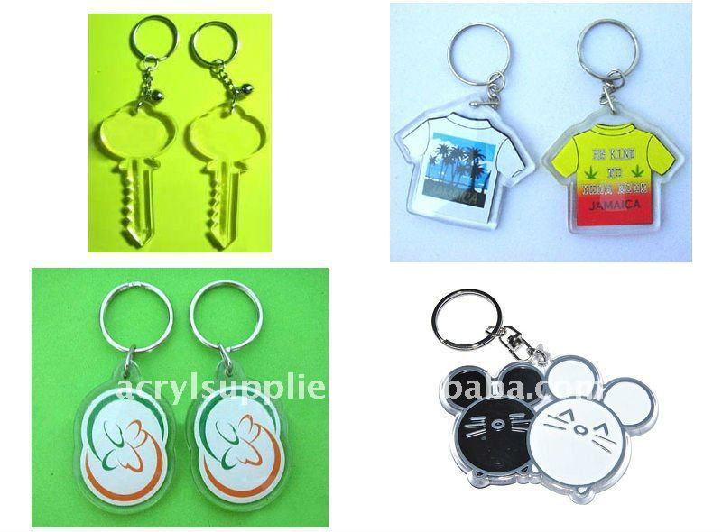 custom transparent rectangle acrylic key ring in crafts