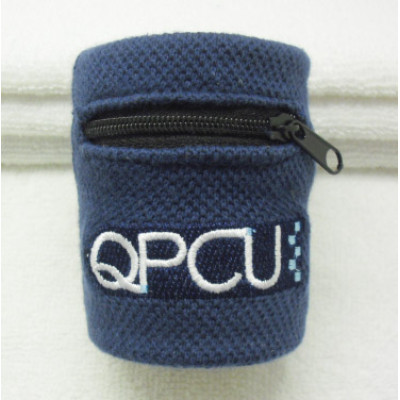 customized tennis sport zipper towel wrist sweatband
