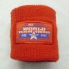 Red woven label sweatband