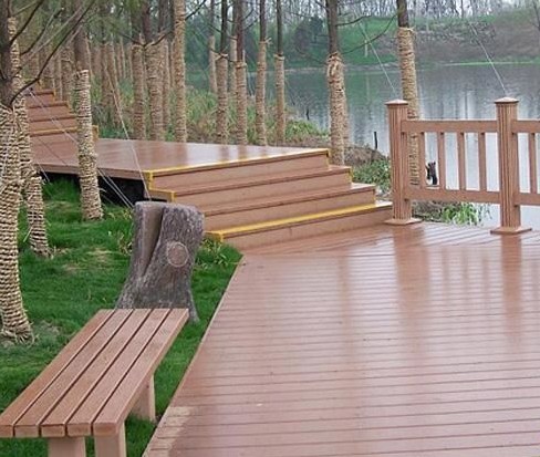 wpc flooring and bench Environment friendly wpc post wpc decking