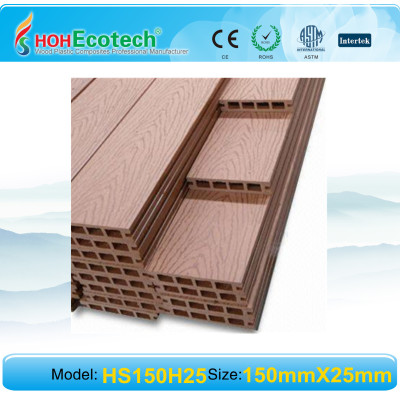Natural wood looking and feel composite decking wpc decking flooring