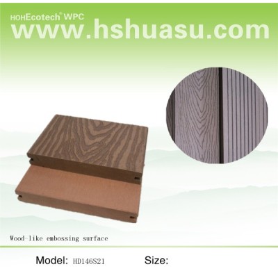 wpc decking with wood grain