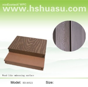 wpc decking with wood grain