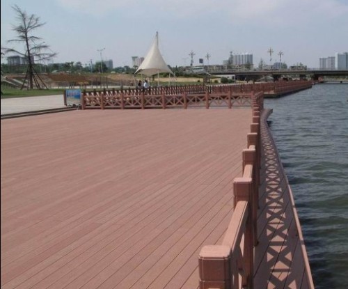 Natural wood looking and feel  composite decking wpc decking