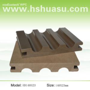 140x23mm grooved  wood plastic  composite decking