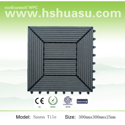 WPC DIY tile with plastic base-dark grey