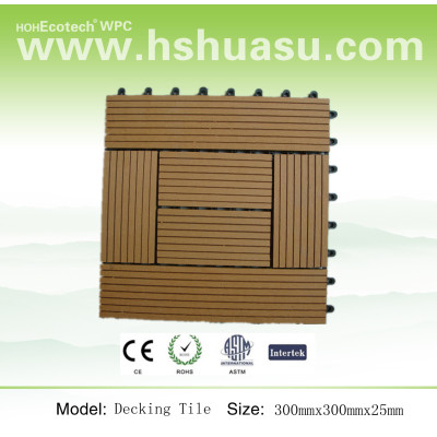 WPC DIY tile with plastic base-wood