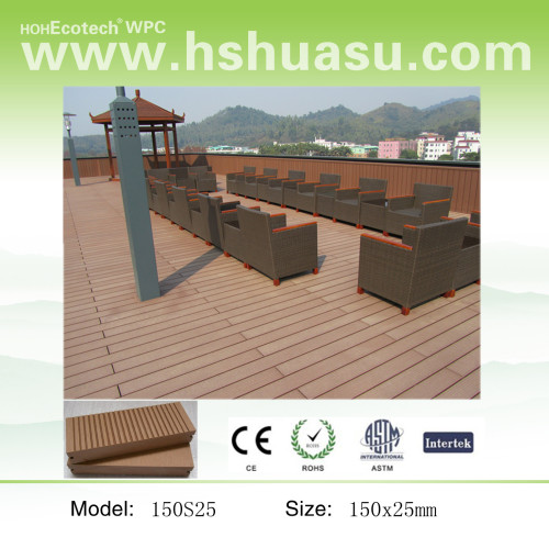 150x25mm wood plastic composite decking