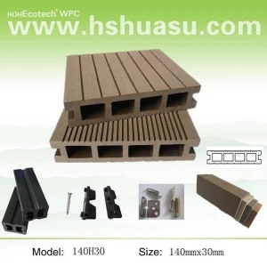 hollow decking wood plastic composite decking floor