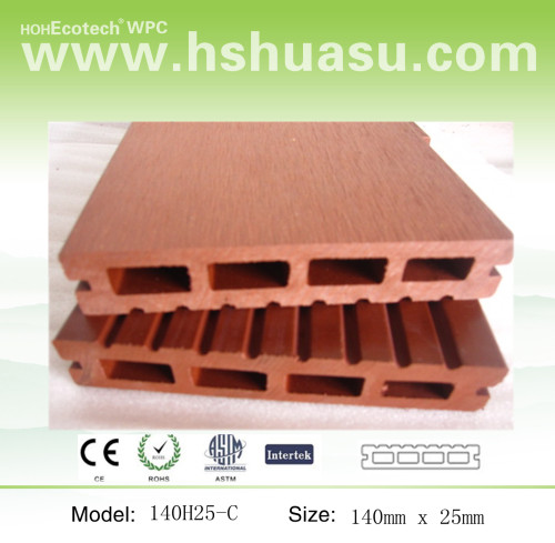hollow decking wood plastic composite decking floor