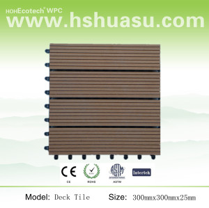 wood plastic composite diy decking tile