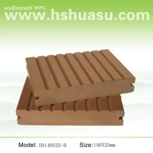 Grooved 140x25mm solid wpc flooring composite decking wpc decking /flooring