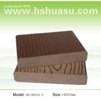 Embossing 140x25mm solid decking outdoor  wpc decking /flooring