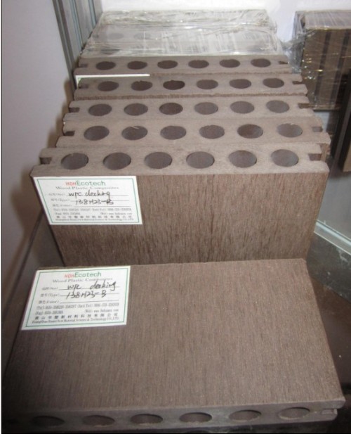Round hole WPC decking  Hollow wpc decking /flooring board