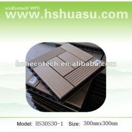 300mmx300mm size Durable interlocking WPC decking/floor tiles