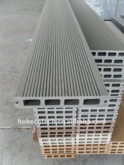150x25MM hOLLOW High Quality HDPE WPC Decking wpc wood plastic composite decking tiles vinyl decking
