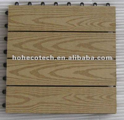 interlocking wood plastic tile