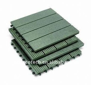 7 couleurs pour choisir le decking en plastique composé de tuiles de decking de wpc de 300x300mm