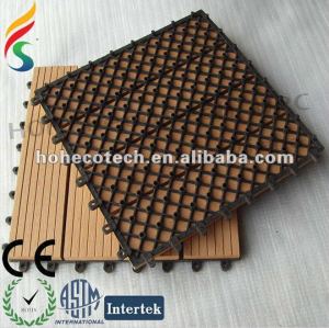 Interlocking plastic base for tile