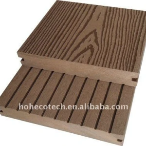 Grooved surface WPC decking tiles wood plastic composite flooring