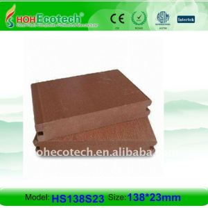 Solid design 138*23mm WPC wood plastic composite decking/flooring (CE, ROHS, ASTM, ISO 9001, ISO 14001,Intertek) wpc wooden deck