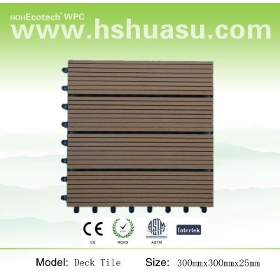 with plastic base-wood color vinyl deck tile