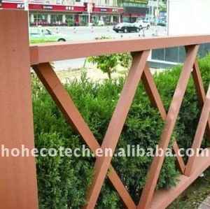 Le decking de jardin couvre de tuiles la clôture de composé de WPC/balustrade