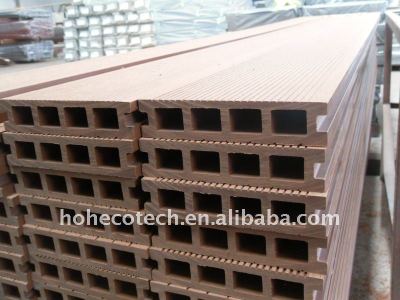 La conception creux! Matériaux de construction extérieur decking de wpc plancher composite bois plastique