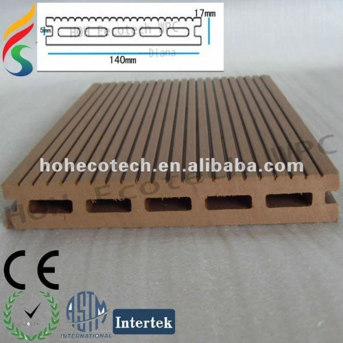 140*17mm Ligtest Wood Plastic Composite pontoon WPC decking /marina flooring/floating pontoon for boat and yacht mooring
