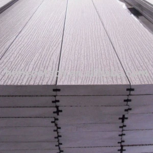 Panneau de plancher extérieur de wpc de PLANCHER plein de decking gravant le matériel en refief de WPC