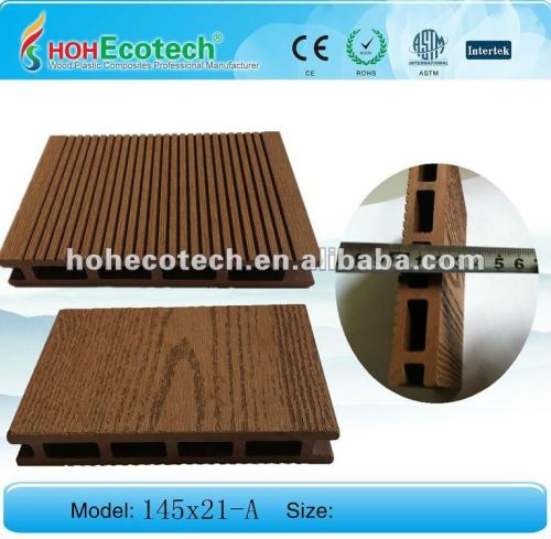 New design 145mmx21mm size outdoor WPC decking (durable,economic,waterproof,long lifespan)