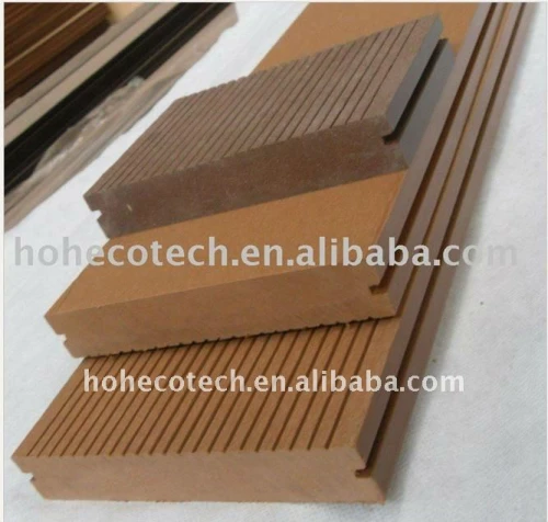 Bois plastique composite decking 138*23mmwpc/plancher ( ce, rohscertificat, astm., iso 9001,14001, intertek ) wpc panneau de plancher terrasse en bois