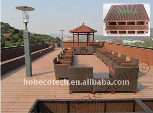 plancher à la mode extérieur de la conception WPC de decking de balustrade de lieux publics composés en plastique en bois de decking
