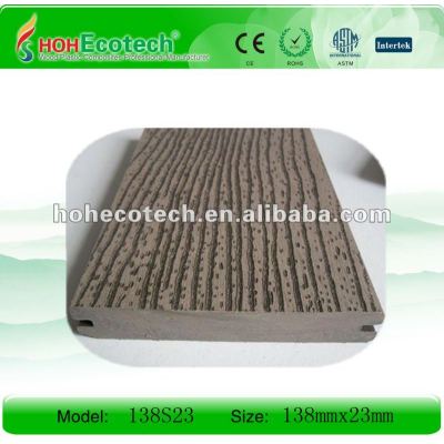 CE/ROHS/Intertek appproved embossed WPC solid decking/flooring, wpc deck with wood grain