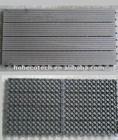 Beautiful look cheap price wpc interlock outdoor decking tile