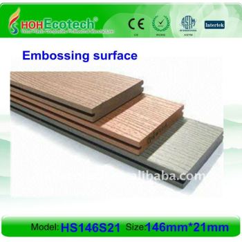 Solid design 146*21mm WPC wood plastic composite decking/flooring (CE, ROHS, ASTM, ISO 9001, ISO 14001,Intertek) wpc wooden deck