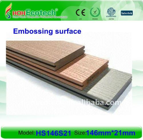 Solid design 146*21mm WPC wood plastic composite decking/flooring (CE, ROHS, ASTM, ISO 9001, ISO 14001,Intertek) wpc wooden deck