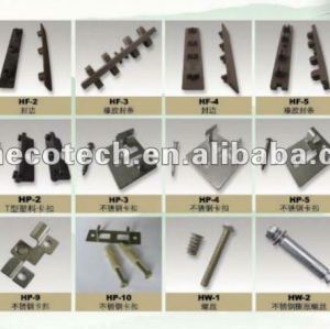 WPC decking accessories,plastic clips or stainless steel clips (with screws)