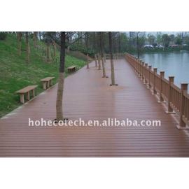Hollow/Solid Wood plastic composite decking/flooring with grooves (CE, ROHS, ASTM, Intertek)wpc plastic decking/lumber