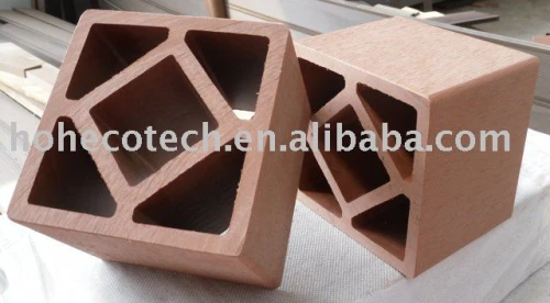 poteau composé en plastique en bois
