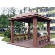 wpc材料が付いている自然な一見のテラスのpergola