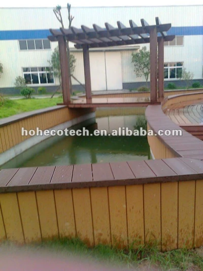 water-proof wpc pondside decking/wpc decking (CE RoHS ASTM)