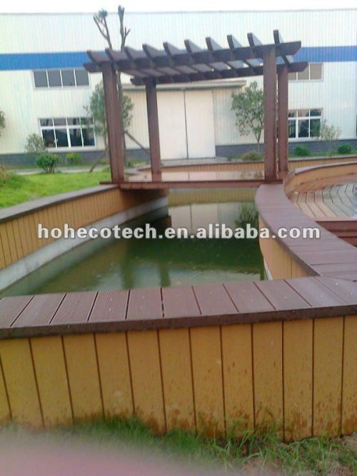 water-proof wpc pondside decking/wpc decking (CE RoHS ASTM)